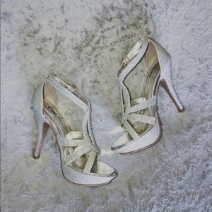 Sparkly dress high heels